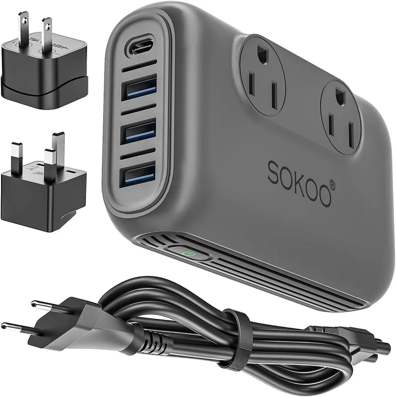 Compact 230W Voltage Converter with USB-C