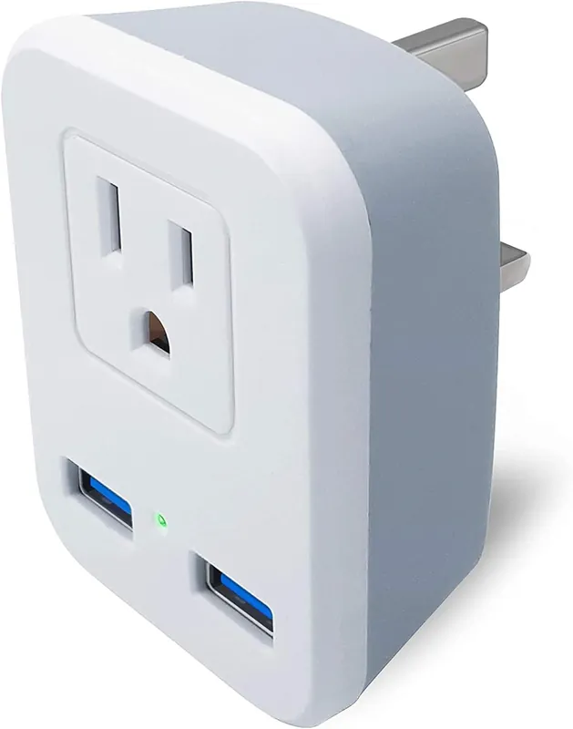 US to UK Plug Adapter with 2 USB Ports